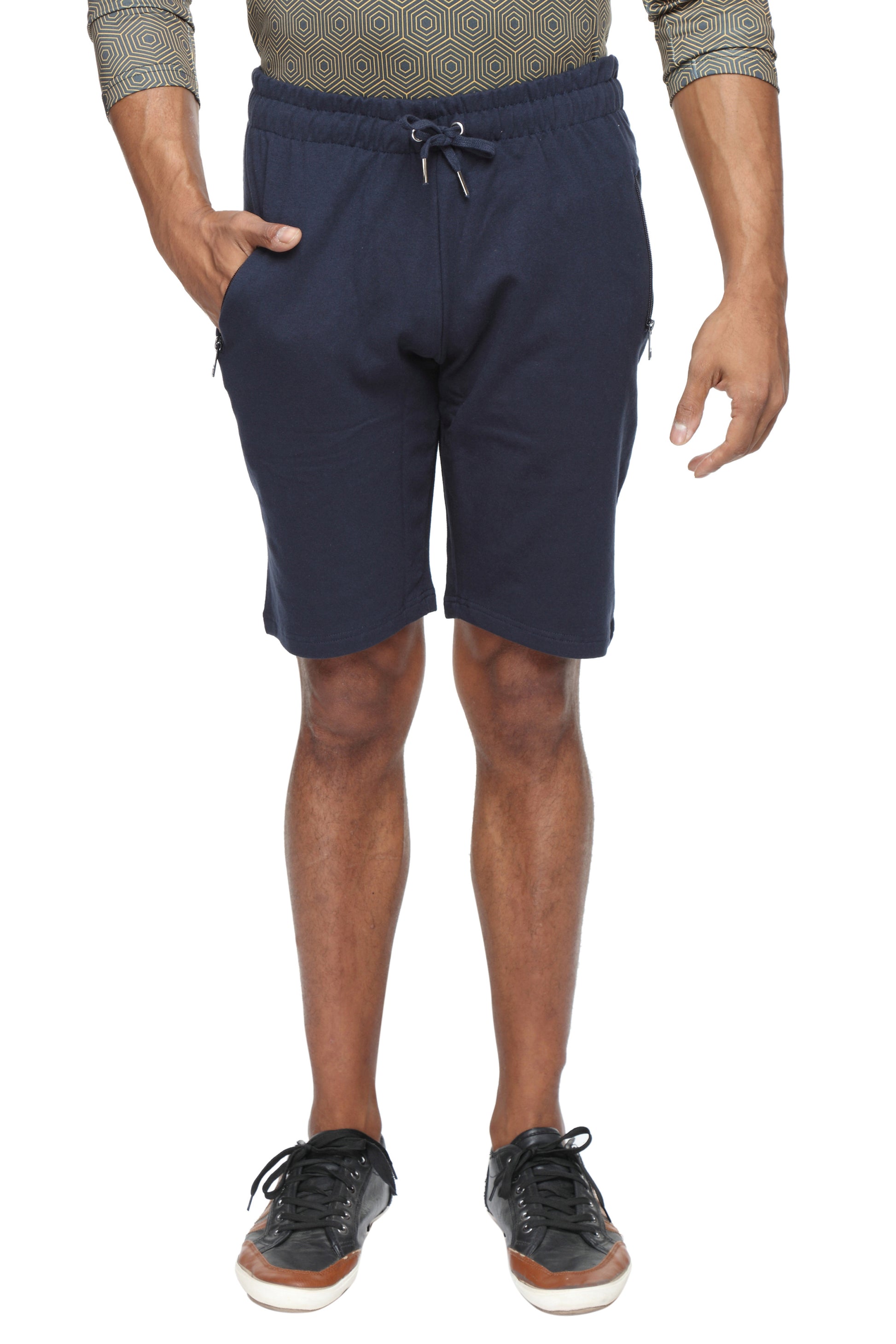 Cotton casual training Shorts- Navy Blue - Zebo Active Wear