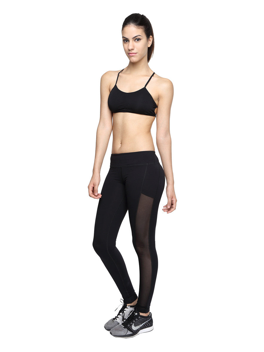 Anti-bacterial ultra flex-quick dry leggings with side mesh - Zebo Active Wear