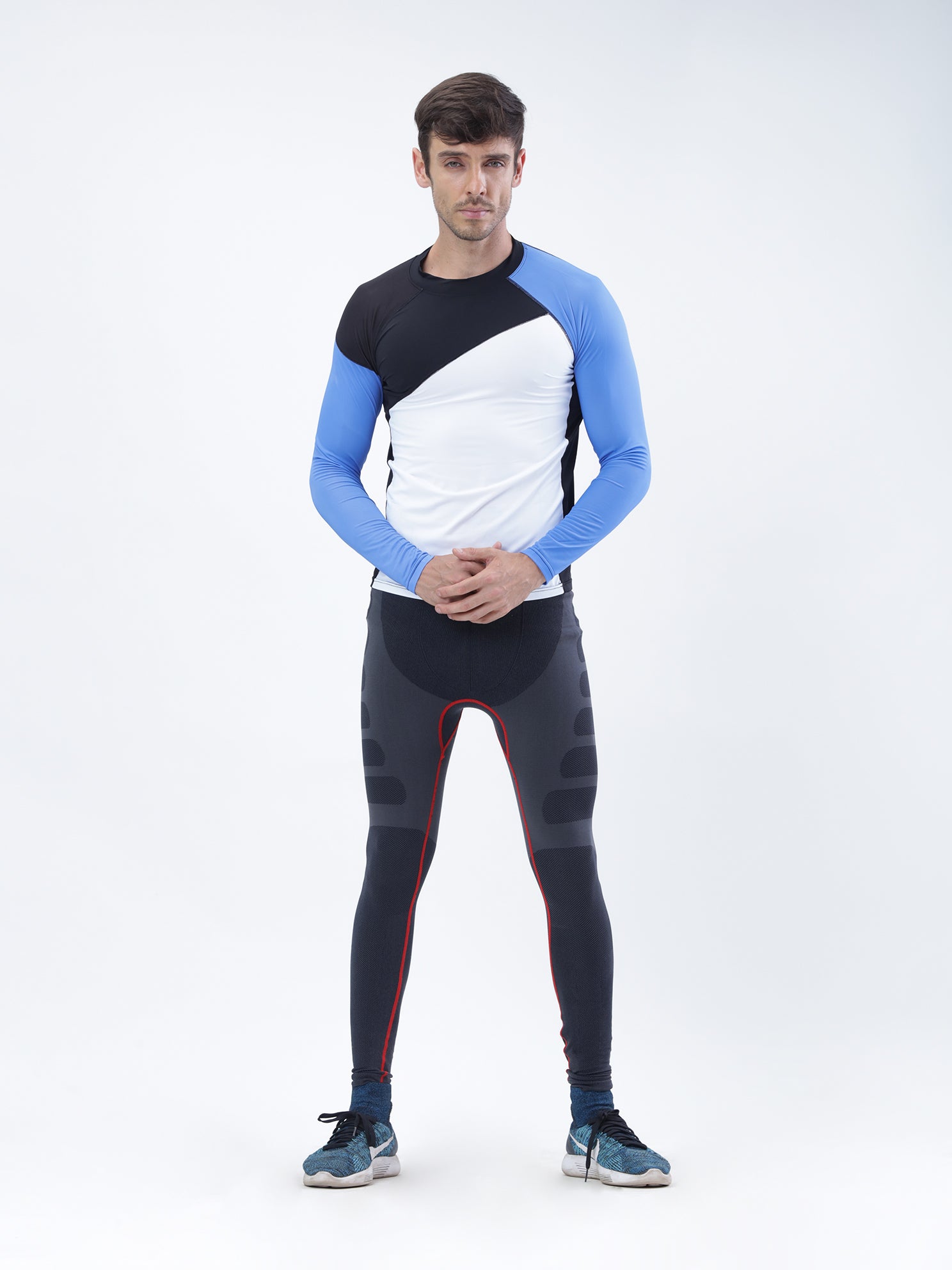 Full sleeve compression top - BlueWave - Zebo Active Wear