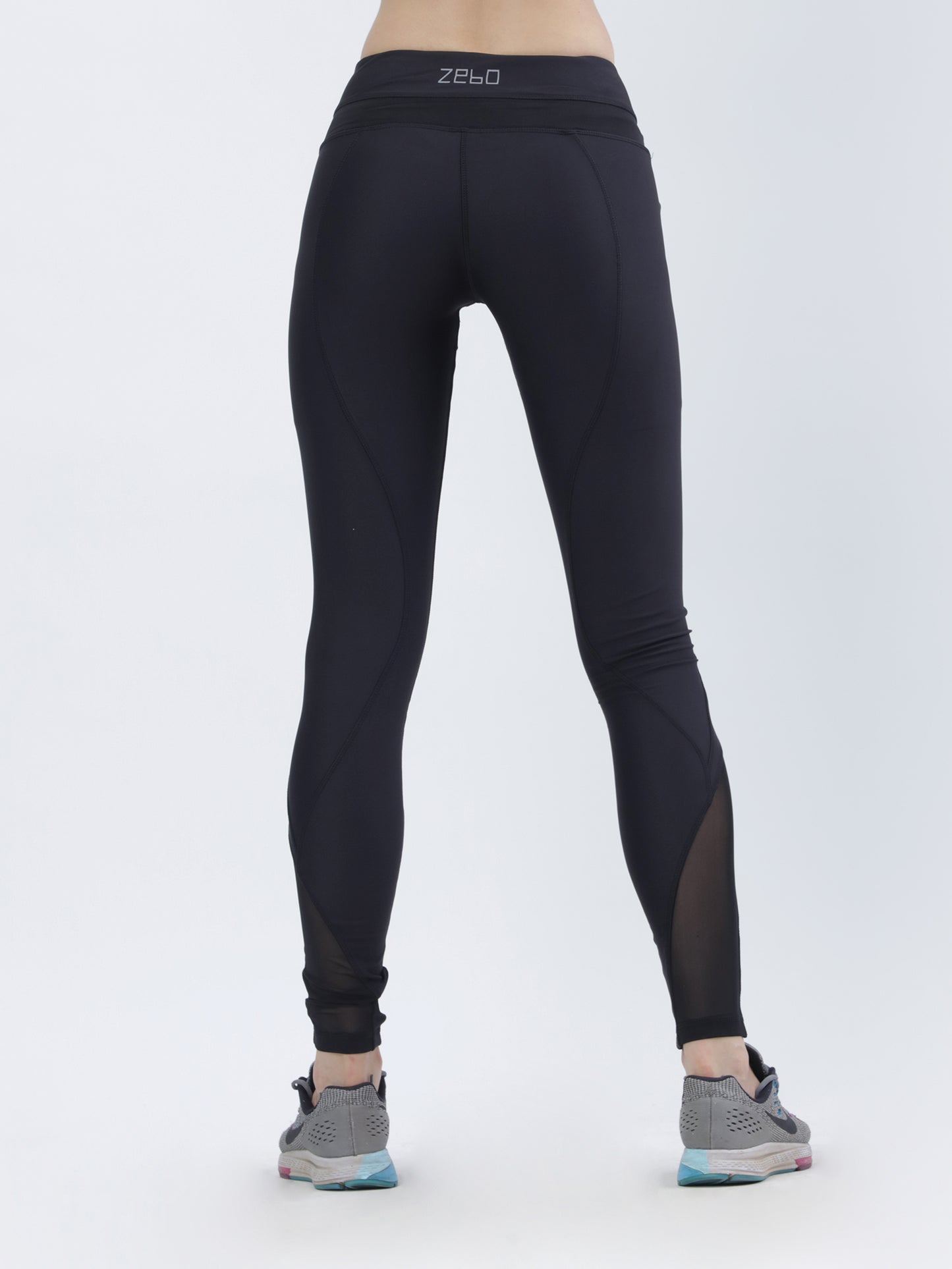 Anti-bacterial quick dry leggings with side breathable mesh & side pocket with zip - Zebo Active Wear